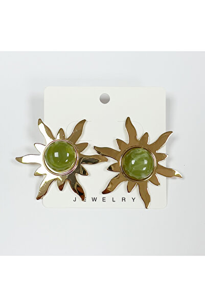 Perissy أقراط ذهبية اللون لامعة مرصعة بالأحجار