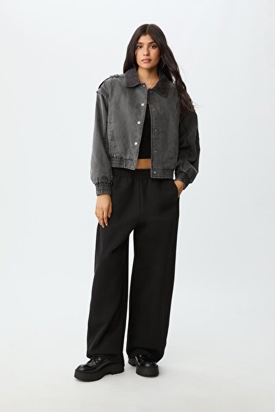 Stradivarius Faded-effect cropped jacket
