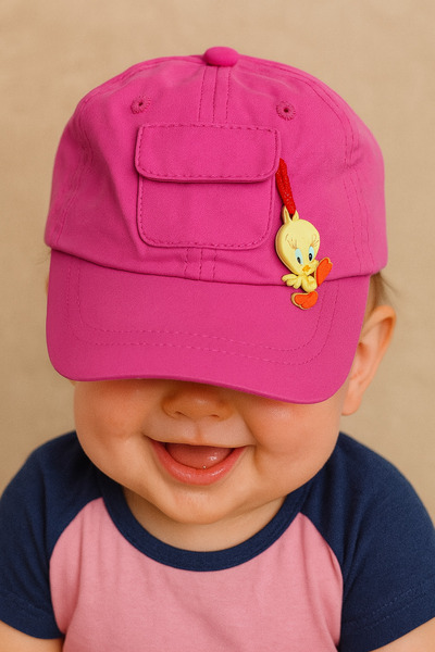 BABİDO “Bebek Kot Şapka – Desenli, Rahat Kullanım”0.9 aylık