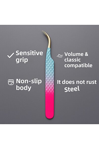 DRAGONTATTOO ملقط احترافي لتمديد الرموش - قبضة دقيقة، جسم غير قابل للانزلاق -...