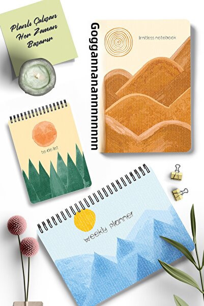 Apeirona Комплект за планиране - 3 специални продукта, дневни и седмични планери, списък със задачи и пейзажи