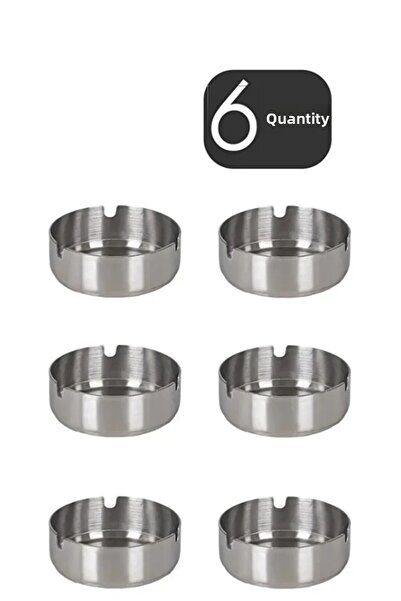 mucit home Σετ Τασάκια από Μεταλλικό Ανοξείδωτο Ατσάλι, 6 τεμαχίων