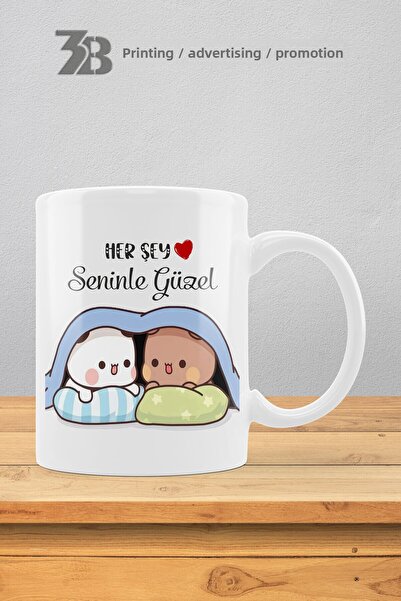 3B BASKI REKLAM PROMOSYON Cute Kittens Porcelain Mug