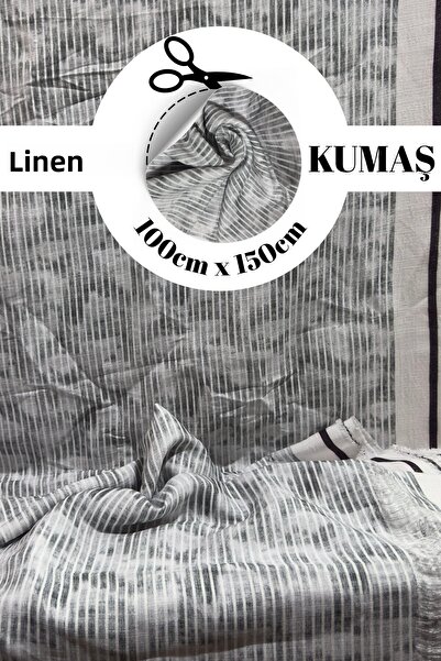 kumaş sarayı Țesătură din amestec de poliester și in cu aspect natural – ideală pentru rochii, tunici, pantaloni și textile de casă