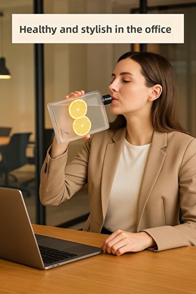 Open Home Concept Flexibottle A5 – Cold Coffee, Water, Juice, Smoothie Carrying Notebook Flask - Transparent-Purple-Anthracite