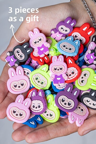 Nandy Home Φακελάκι μεσημεριανού γεύματος και μπουκάλι νερού με ετικέτα Labubu, με κρεμάστρα και καλαμάκια