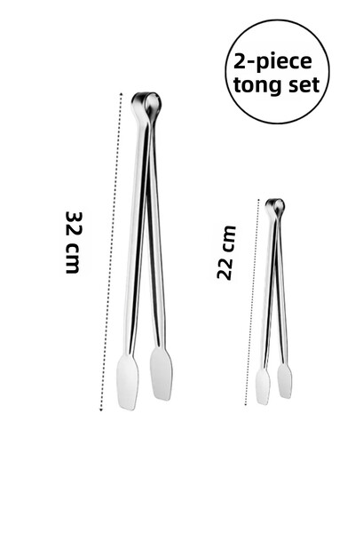 Hilamingo Home مجموعة من 2 ملاقط شواء وتقديم من الفولاذ المقاوم للصدأ (32-22 سم)