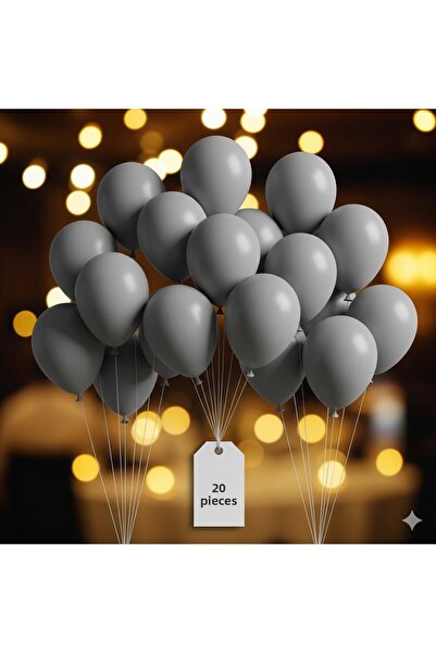 partylady مجموعة بالونات رمادية مكونة من 20 قطعة - لتزيين الحفلات الصغيرة وال...