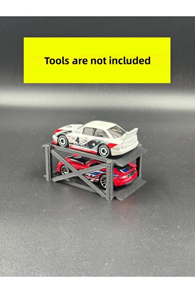 3D Atelier 1:64 Scale Diorama Vehicle Lift - Black - 2 Vehicles