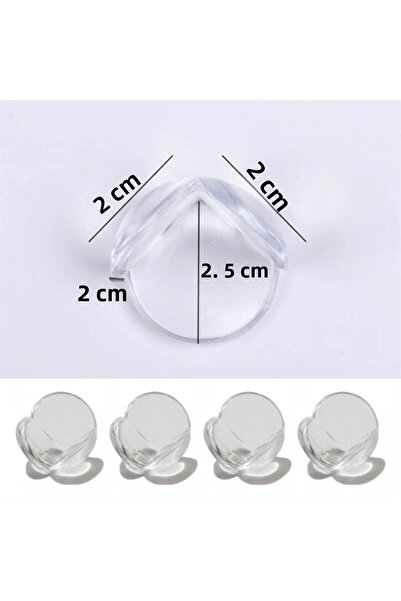 Go İthalat Baby Child Soft and Flexible Circular Transparent Adhesive Safety Corner Protector (4 Pieces) (5273)