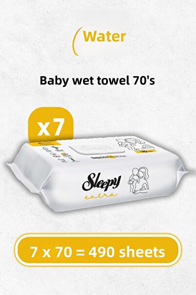 Sleepy مناديل مبللة للأطفال 70 × 7 قطع (490 ورقة)