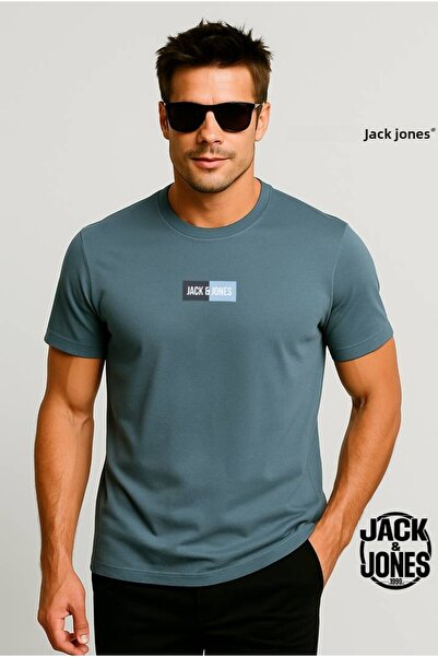 Jack & Jones Ανδρικό μπλουζάκι με λογότυπο - Geplas Pan Stormy Blue