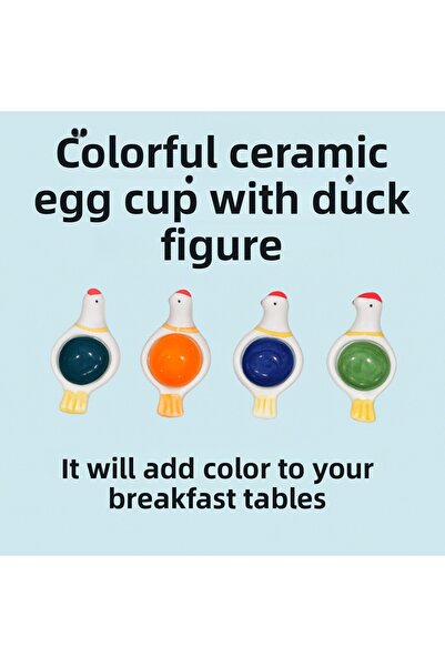 onyyapim Colorful Ceramic Egg Holder with Duck Figure