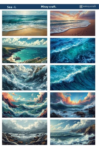 MirayDesign 1 foaie de autocolante cu tematică marină de 12*17 cm pentru albu...