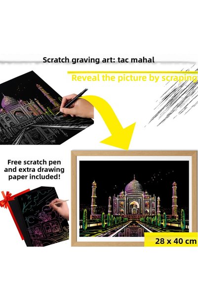 minyaturia Scratch Art Hobby Set – Scratch Pen and Extra Drawing Paper as a Gift – Scratch Painting Set