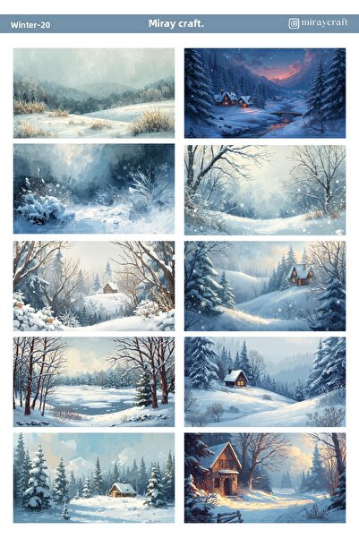 MirayDesign 1 foaie de autocolante cu tematică de iarnă 12*17 cm pentru album...