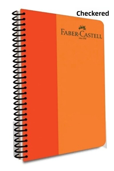 Faber Castell A4 120 Sheets Checkered Spiral Bicolor Plastic Cover Ring Binder Notebook