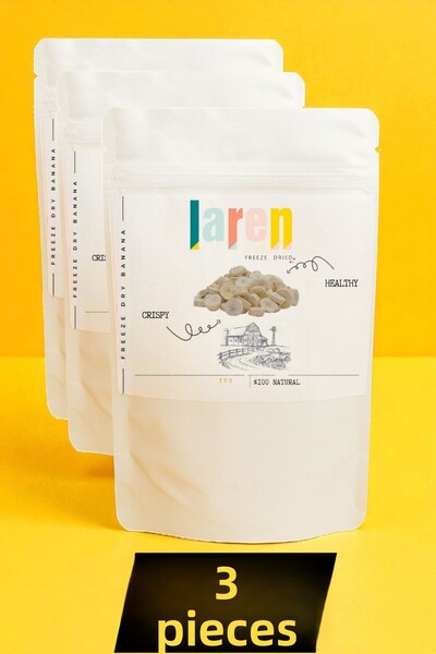 Larenfd موز لارين المجفف بالتجميد 3 عبوات - فواكه مجففة بالتجميد - فواكه مجفف...