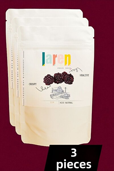 Larenfd لارين توت أسود مجفف بالتجميد - فواكه مجففة بالتجميد - فواكه مجففة بالتجميد 15 جرام - 3 عبوات