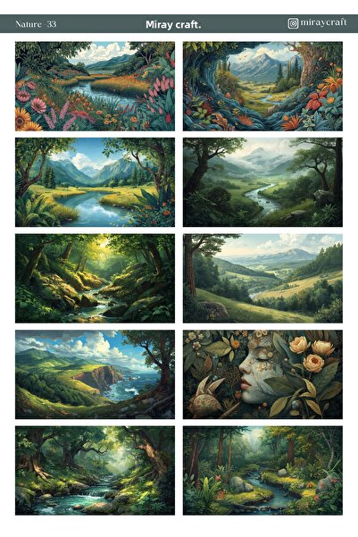 MirayDesign 1 foaie de autocolante cu tematică naturală de 12*17 cm pentru al...