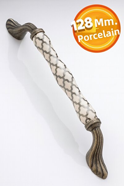Badem10 Mâner pentru dulap de bucătărie din porțelan premium Carvent, 128 mm,...