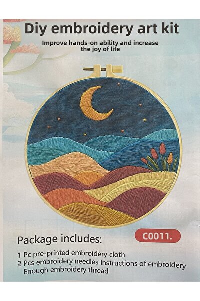 EleganTShoP طقم إيتمين مطبوع بتطريز كانافيس أنيق (خيط، إبرة، قماش) 15*15 سم C...