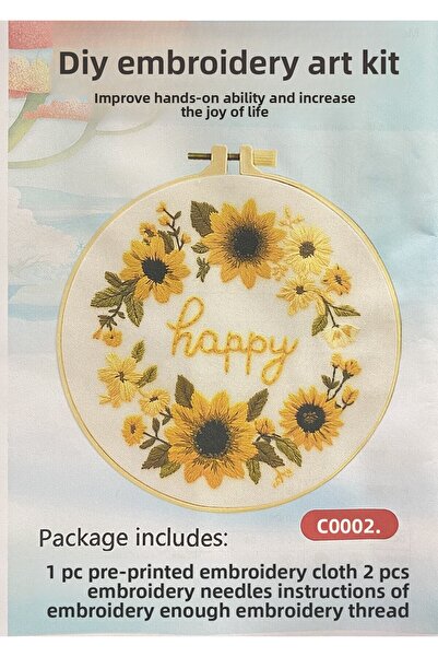 EleganTShoP Kit elegant de broderie în cruce cu etamină imprimată (fir, ac, ț...