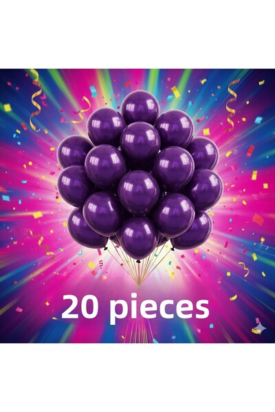 partylady مجموعة بالونات باللون الأرجواني مكونة من 20 قطعة - لحفلات أعياد الم...