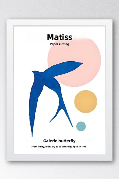 Saturn Henri Matisse Swallow Framed Painting - Paper Cut Art - Eclectic Style Wall Decor