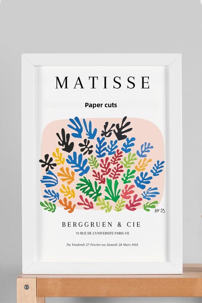 Saturn Henri Matisse Papiers Decoupes Framed Painting - Paper Cut Art - Eclectic Style Wall Decor
