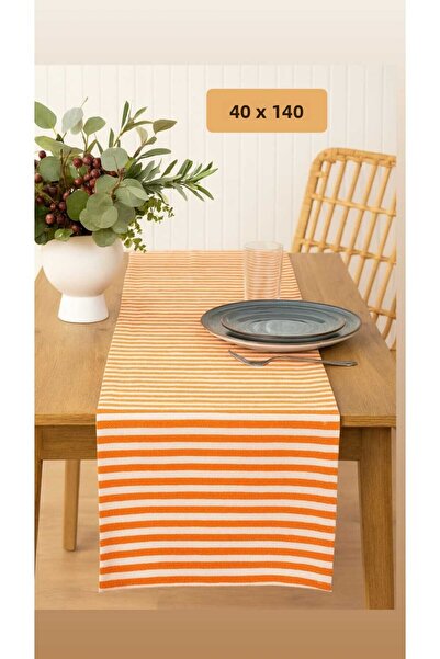 HOME ART ATELIER hand made Organic Cotton Linen Runner 40X140