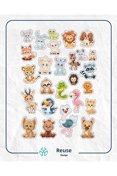 Reysa Tasarım مجموعة ملصقات عالم الحيوان اللطيف 1 27 قطعة هاتف، جهاز لوحي، كم...