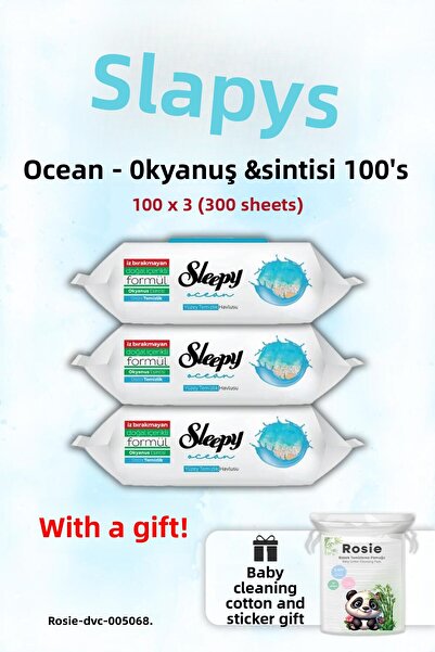 Sleepy 3 عبوات أوشن - منشفة مبللة أوشن وروزي