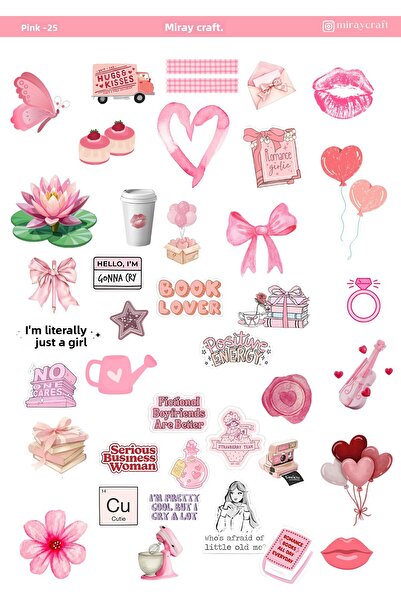 MirayDesign 1 ورقة ملصقات ذات طابع وردي مقاس 12*17 سم / سكرابوك، مجلة بوليت، مخطط، دفتر ملاحظات