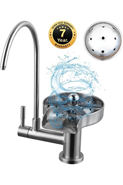 OEM Kitchen Sink Pressure Cup Washer Faucet and Purifier Faucet 2in1 Matte Chrome Nickel 7 Years Warranty