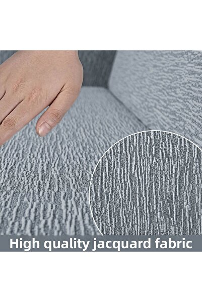 AKBU Plain Jacquard 3 Seater Gray Sofa Cover | Elastic Seat Cover | Sofa Bed Cover | Seat Cover