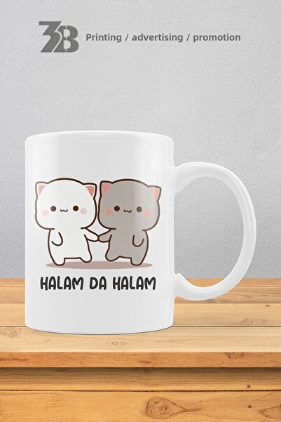 3B BASKI REKLAM PROMOSYON Cute Kitties Series''Auntie Too Auntie'' Porcelain Mug