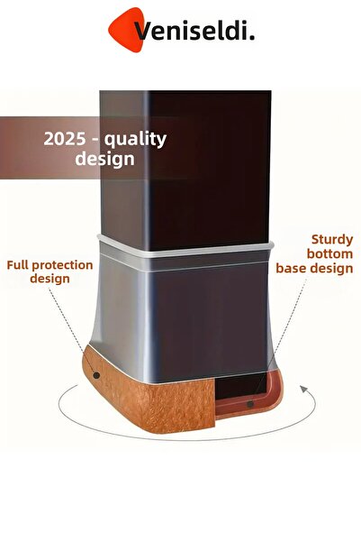 Yenigeldi 24 Pieces Square Chair Pads (T:4.2Cm W:3.5Cm) Transparent Silicone Thick Felt Chair Pads