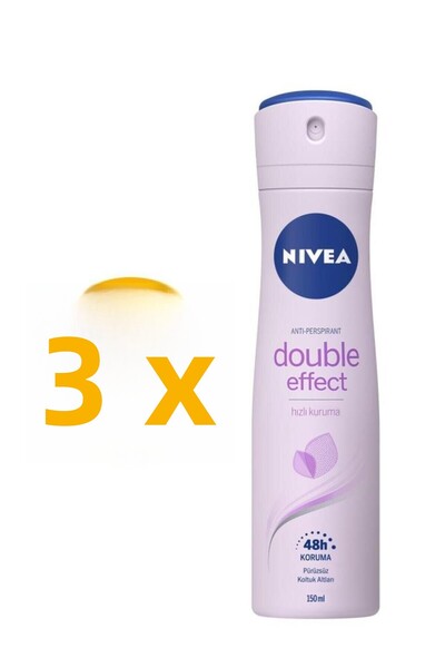 NIVEA Double Effect Purple Dreams Deodorant Spray 150ml Women's 3 Pack