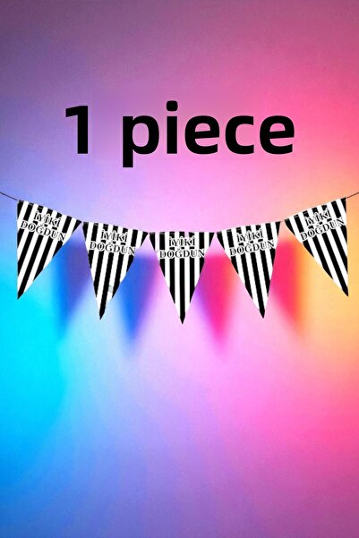 partylady 1 قطعة من رايات ذات الطابع الأسود والأبيض - زينة قابلة للتعليق للحف...