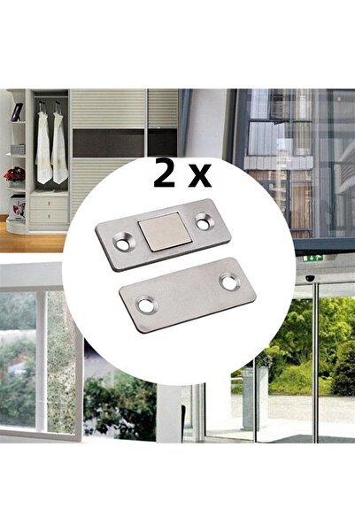 Go İthalat 2 Pairs Multi-Purpose Door Cover Cabinet Drawer Furniture Stopper Closer Magnets (5273)