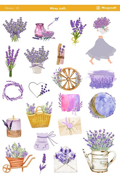 MirayDesign 1 ورقة ملصقات ذات طابع زهور مقاس 12*17 سم / سكرابوك، مجلة بوليت، مخطط، دفتر ملاحظات