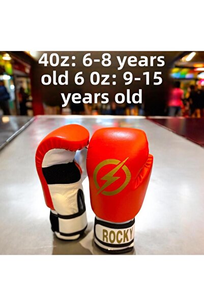Gök Sports Rocky Children's Boxing Kickboxing Muay Thai Gloves 4-6-8 oz Silicone Adjustable Size Skipping Rope Set