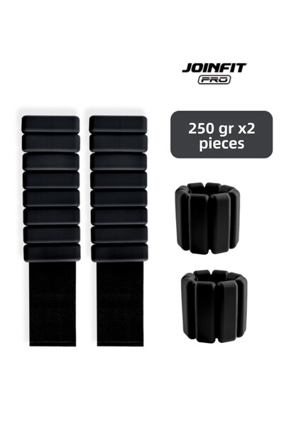 JOINFIT Pro Hand and Ankle Weight Black 250 Gr X 2 Pieces |   Adjustable Sports and Fitness Equipment