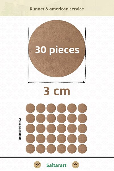 OMZ ألعاب تعليمية بقطر 3 سم، 30 قطعة، سبلا أمريكان سيرفيس رانر، خشب MDF، ديليت مغناطيسي، خشب سداسي 3 مم (