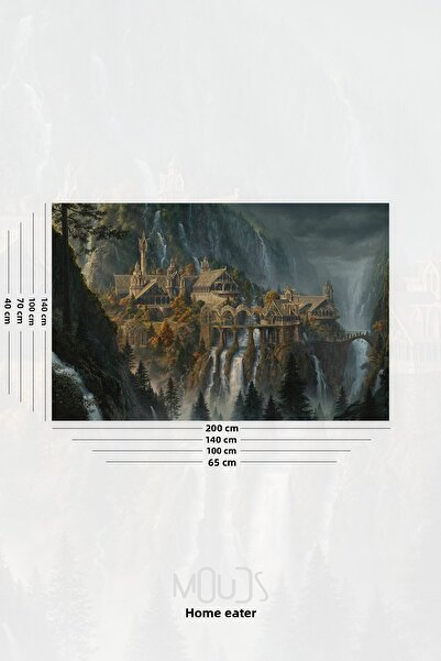 Moud's Lord of the Rings Rivendell Rivendell Patterned Wall Cloth Wall Tapestry Tapestry Suede Textured Fabric