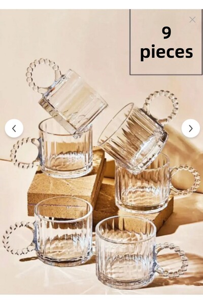 Online Kapında 6-Piece Beaded Glass 220 ml Mi̇ka Tea Glass Water Glass (Not Glass.