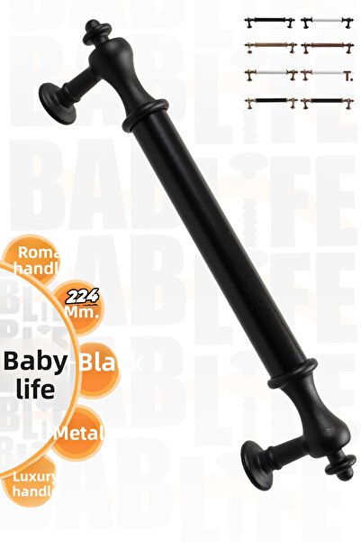 bablife Roma 224mm Negru Mat Lux Modern Sertar Dulap Mânere Mobilier Vestiar