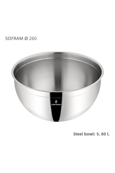 Sofram Steel Deep Mixing Bowl 26 cm 5.80 Liters