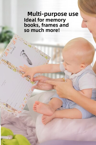 Moky Design Non-Contact Ink Printing Kit, Baby Hand Footprint Set, Newborn Baby Paw Gift 0-6 Months